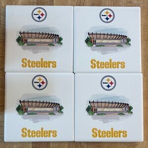 Steelers White and Gold Coaster Set NWTS (4 each)